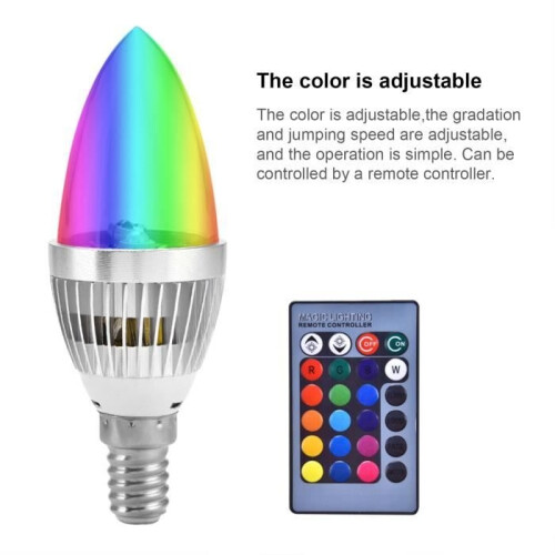 Λάμπα LED - MXZZAND - E14 - 3W RGB - Τηλεχειριστήριο - Αλλαγή χρώματος