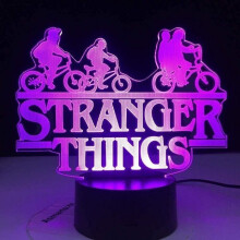 3D-Illusionslampe „Stranger Things“ – Nachttischlampe mit 16 wechselnden Farben – Dekoration für Neujahr und Valentinstag