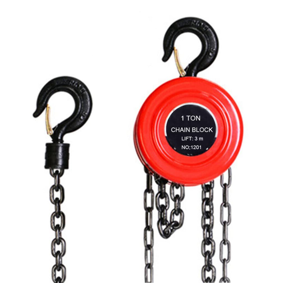 Manual Chain Hoist | 1 Ton/2000 Lbs Capacity 767629425934