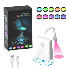 USB oplaadbare toiletsensorlamp, projectielamp, RGB-sfeerverlichting voor het toilet, slimme sensor