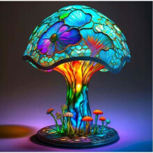 Kreative Tischleuchte aus Kunstharz in Pflanzenform, USB-betrieben, Serie mit Pflanzenmotiven aus Buntglas, dekorative Lampe für den Wohnbereich