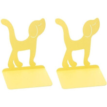 Boekensteunen - Hond - Set van 2 - Metaal - Geel - 12x11x14,5 cm