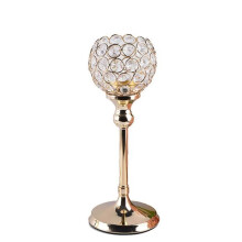 Crystal Glass Hollow Beads Wedding Party Candle Holder Decor Lamp Stand Home Retro New - Gold 300