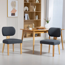 WestWood Set of 2 Fabric Dining Chair Grey