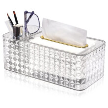 Taschentuchbox und Schreibtisch-Organizer, rechteckige Taschentuchbox, transparent