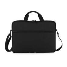 17-inch laptoptas, waterdicht en slijtvast, stijlvol en veelzijdig, nylon, verstelbare schouderriem, zwart