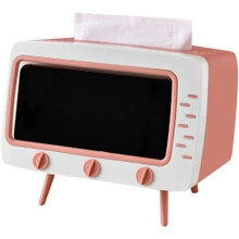 Tissuebox - Radio-vormige tissueboxhouder - Roze - 18,5 x 14,5 x 16 cm - Elegant ontwerp - Gemakkelijk schoon te maken