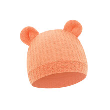 Mütze für Neugeborene mit Bärenohren, Stoff mit-Orange