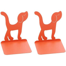 Serre-livres - Chien - Lot de 2 - Métal - Orange - Alliage de zinc