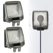 Boîtier étanche - AIMOONSA - Couvercle de prise type 86 - PVC transparent - Pivotant à 90 - 10,5 x 12,3 x 4,7 cm