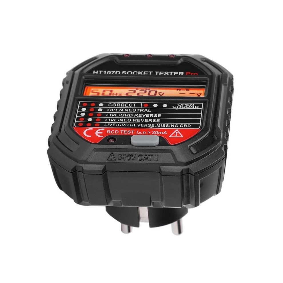 Socket Tester - Aynefy - Ht107d - Lcd Display - 7 Led Lighting Modes - Maximum Voltage 250V 9149891837898