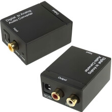 Toslink coaxiale digitale audio-omzetter naar RCA analoge audio-omzetter (zwart)