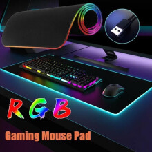 Verlichte gamingmuismat, RGB LED-achtergrondverlichting met USB-kabel, 800 x 300 x 4 mm
