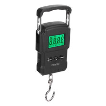 ALOMEJOR Portable Electronic Scale with Hanging Hook - 75kg - Black - 1g Accuracy