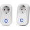Prise connectée - Lot de 2 - Compatible avec Google Home/Alexa - Télécommande - Blanche 1