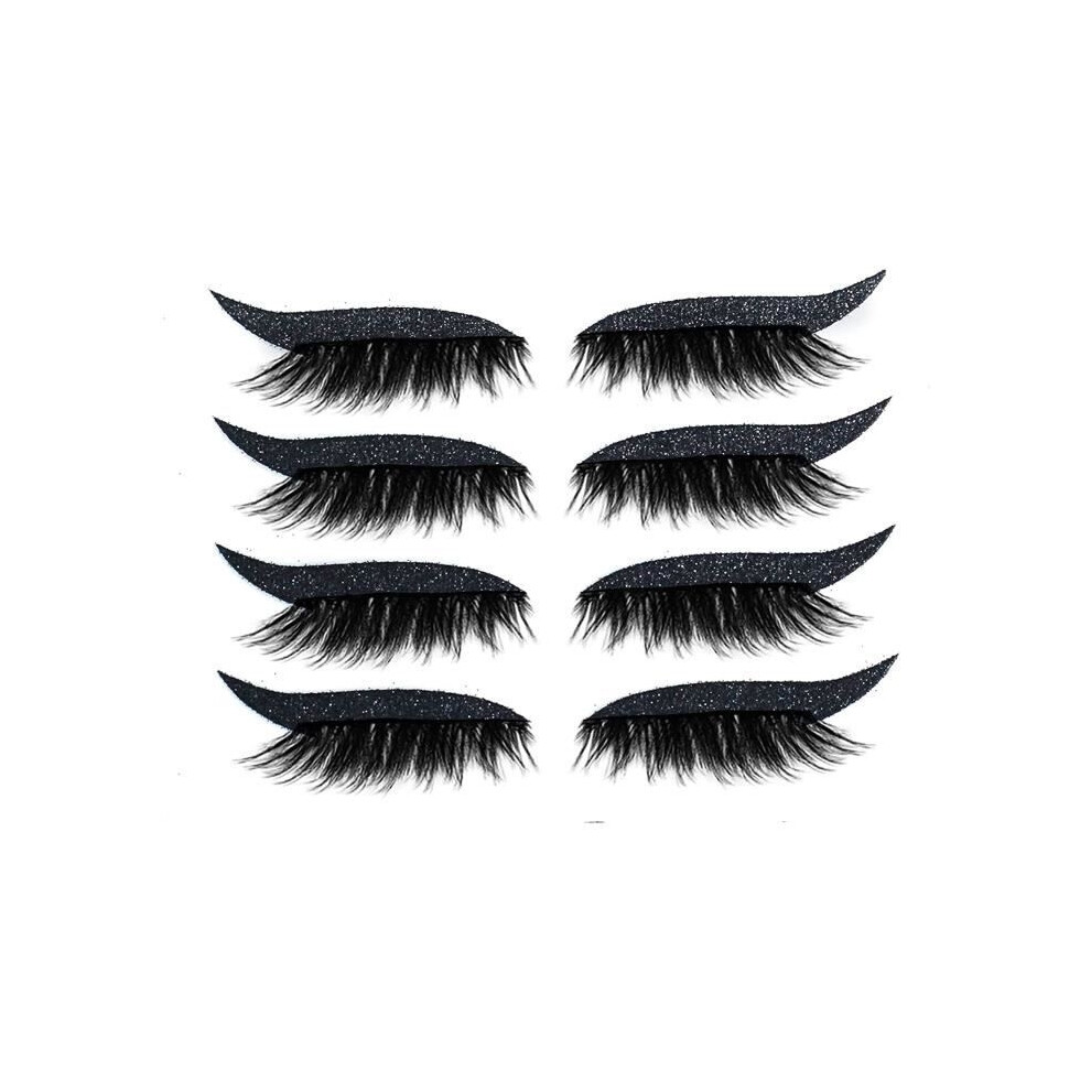 Aihontai Magnetic False Eyelashes With Eyeliner Stickers - 7 Colors, 4 Pairs Of 3D Magnetic Eyelashes, Natural Effect, Reusable False Eyelashes