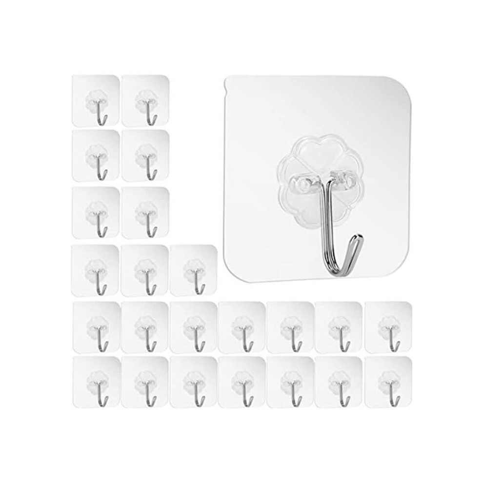 Hooks, 24 Strong And Transparent Adhesive Hooks For Kitchen, Bathroom (Transparent) 9149891838451