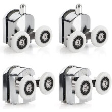 Lot de 8 roulettes de 23 mm pour porte de douche coulissante, compatibles avec les portes en verre de 4 à 6 mm d'épaisseur.
