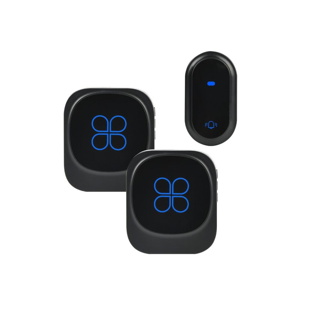 Wireless Outdoor Doorbell - Ibeafilly - Ip68 - 180 Meters - 58 Melodies - Chime Kit With 2 Receivers Black 9149891839236