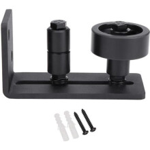 Adjustable floor guide - Carbon steel - Black - Double roller with small roller - 0.5cm thick