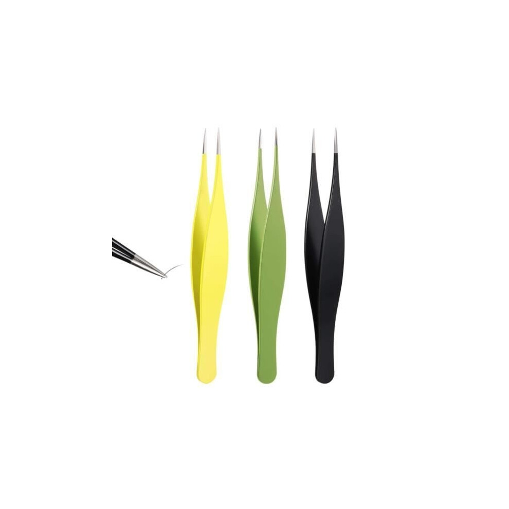 Aihontai Tweezers - Not Specified - 3 Pieces - Stainless Steel - Precision - Multicolor