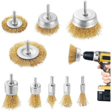 Drahtbürste für Bohrmaschine – 9-teilig – 3 Ausführungen – 1/4-Zoll-Schaftbürsten-Set – Für Rost