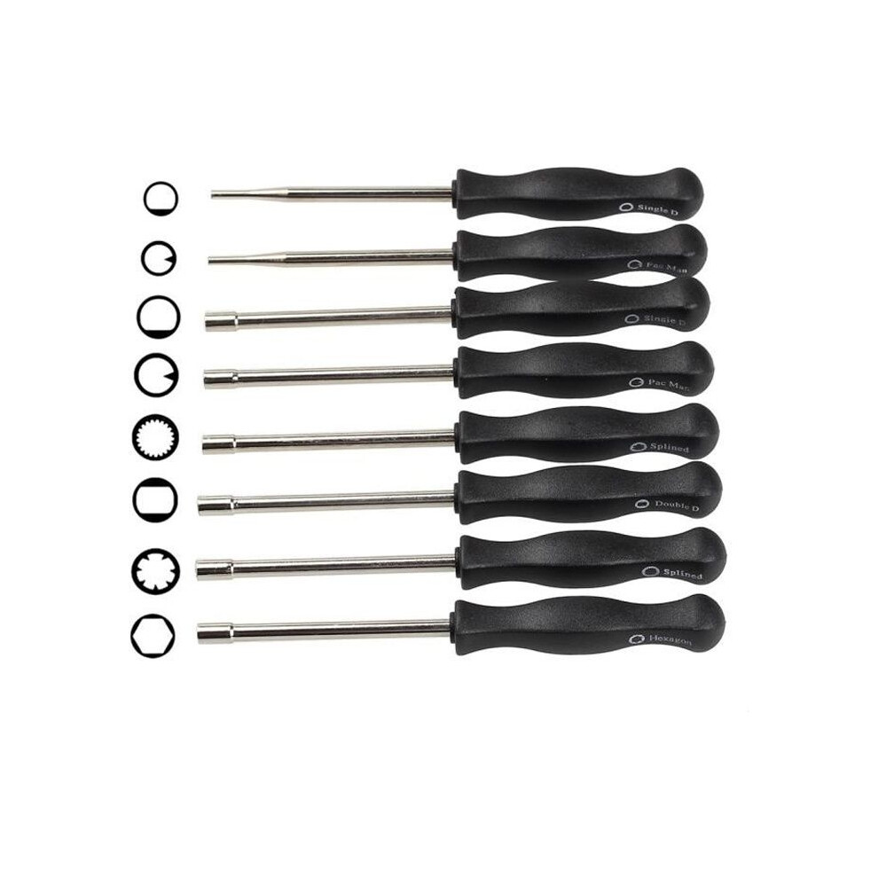 8-Piece Carburetor Adjustment Tool Set / Adjustment Screwdriver With Pac-Man Bit / Single D / Double D / Hexagon / 21-Tooth Splinter 9149891840454