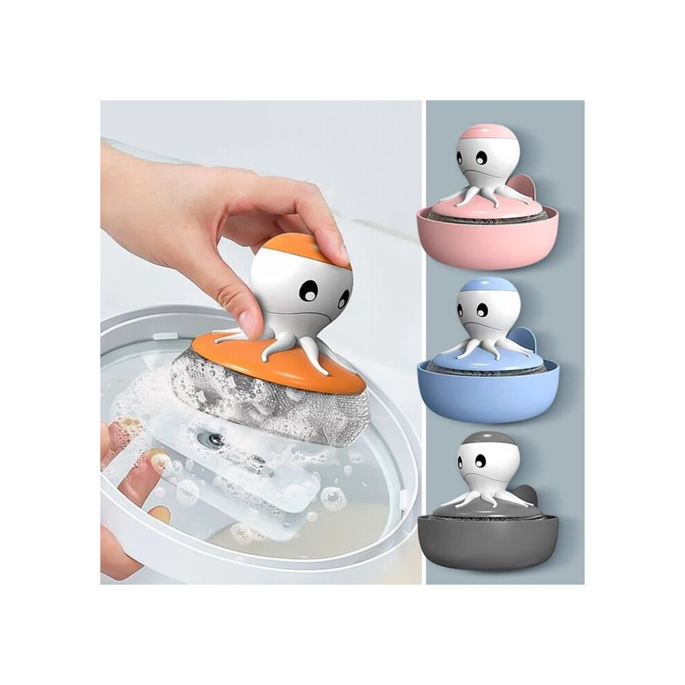 4Pcs Automatic Liquid Fill Washing Brushes, Replaceable Head Cleaning Tools, For Washing 9149891840683