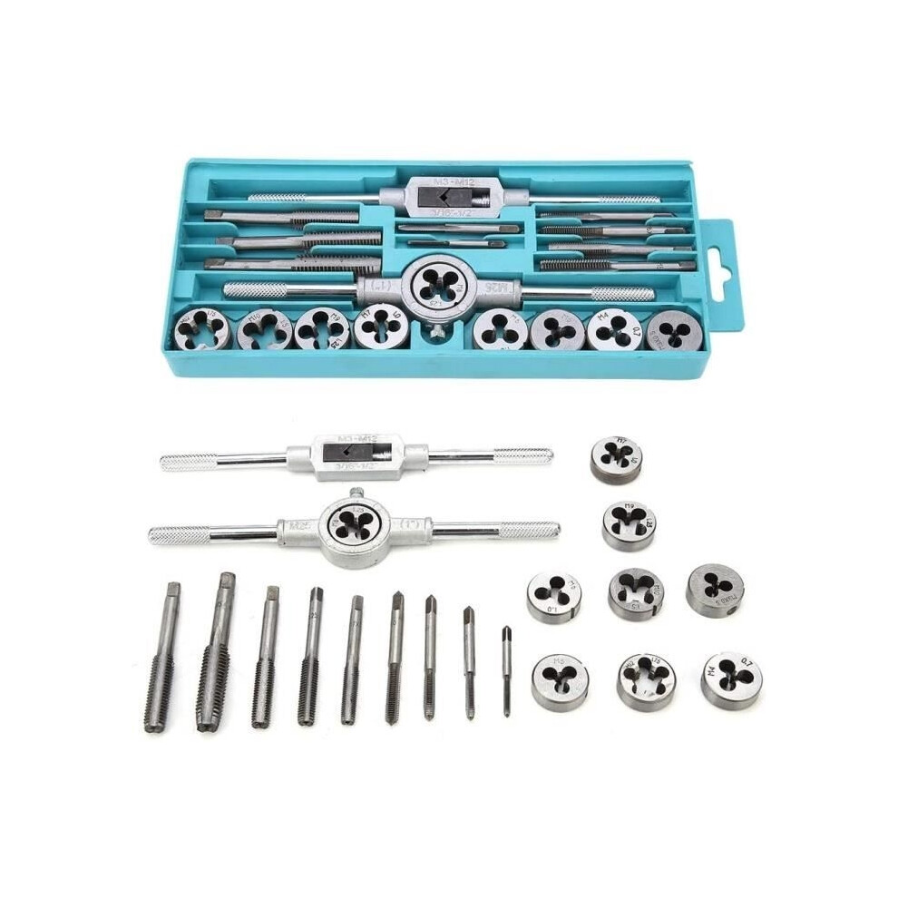 20-Piece Metric Tap And Die Set, Set Of 20 Metric Taps And Dies In Alloy Steel, Kit M3-M12 9149891840850