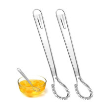 Küchenquirl aus Edelstahl, 2 Stück, Mini-Handmixer, Mixer, Schneebesen, zum Verquirlen von Eiern und Kneten von Teig