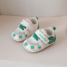 (Green,15)Chaussures d'été unisexe bébé maille semelle légère avec ruban magique pour cadeau enfant
