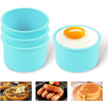 Set of 4 egg pans for air fryer, 10.5 cm, round silicone mold, egg mold, non-stick, accessories for