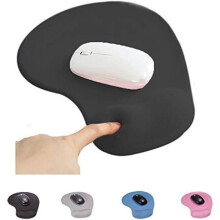 AJW Comfort muismat met ergonomische polssteun voor laptop, kantoor en gaming (zwart) [557]