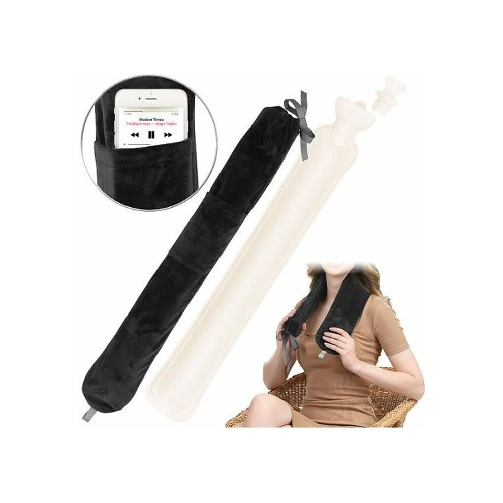 Aihontai 2L Hot Water Bottle For Neck With Fleece Cover