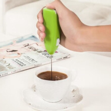 Mini Electric Kitchen Whisk, Green, Egg Beater, Coffee and Beverage Hand Mixer, Stainless Steel