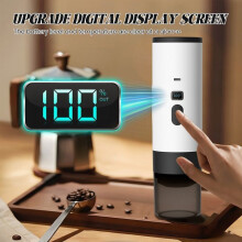 Portable capsule coffee machine - Portable coffee machine - 15 bars - Small capsules, Large capsules, Ground coffee, White
