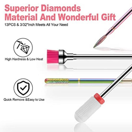 SPECOOL 18-Piece Ceramic Nail Drill Bit Set for Professional Manicures 2