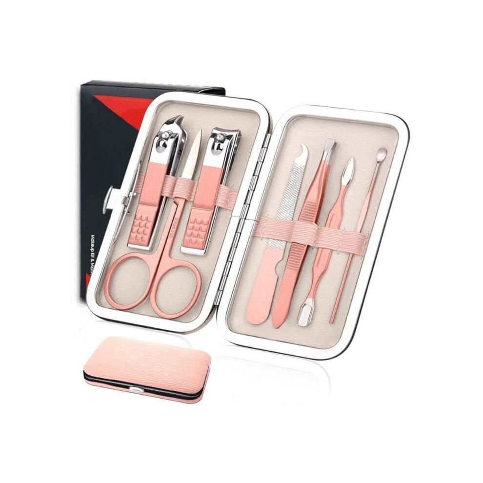 Aihontai Manicure Set - Professional 8-In-1 Kit - Stainless Steel - Nail Clipper - Pedicure