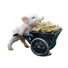 Schweinestatue für Garten und Büro, Schweineskulptur aus Kunstharz, Figur, Ornament, Dekorationsstil 1