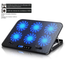 Koelstandaard - MARSEE - 6 ventilatoren - Compatibel met laptops van 9 tot 17 inch - Verstelbaar - 2 USB-poorten
