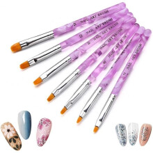 Nagelpinsel, DIY-Gelpinsel, Nagelpinsel für UV-Gel und Acryl, Nagel-Beauty-Zubehör, 7-teilig