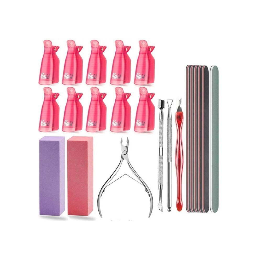 Aihontai Nail Polish Remover Gel Kit - Unspecified - 10 Caps - Reusable Tools - Hygienic - Practical