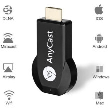 Ασύρματος δέκτης AnyCast Plus 1080P 3D WiFi Mini HDMI TV Stick με δέκτη οθόνης για iOS, iPhone, iPad