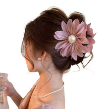 Barrettes à cheveux ornées de perles élégantes avec fermoir-Rose