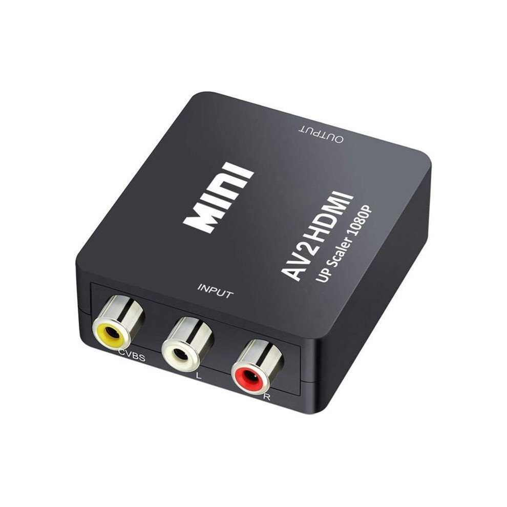 Mini Av Rca Cvbs To Hdmi Video Audio Converter Adapter Supports 720P And 1080P For Xbox 360, Ps1, Ps2, Wii, And N6 Cameras (Black) Black 9149891848511