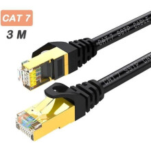Cat7-Ethernetkabel, flaches RJ45-Netzwerkkabel, Hochgeschwindigkeits-geschirmt, 10 Gbit/s, 600 MHz, 8P8C, kompatibel mit Router/Modem (3