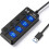 Διανομέας USB - ABURNUDREY - 4 θύρες USB 3.0 - Μεμονωμένα κουμπιά λειτουργίας - Plug and Play - Μαύρο 1