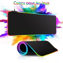 XXL RGB-gamingmuismat met 12 verlichtingsmodi, 800 x 300 x 4 mm, extra grote gamingmat