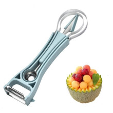 Cuillère à melon - Ensemble d'outils portables 6 en 1 comprenant une cuillère à melon, des couteaux à découper et un éplucheur.