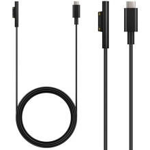 USB-C-Ladekabel, Surface Connect zum Anschluss an ein USB-C-Ladekabel für Microsoft Surface Pro X-7-6-5-4-3, Surface Laptop